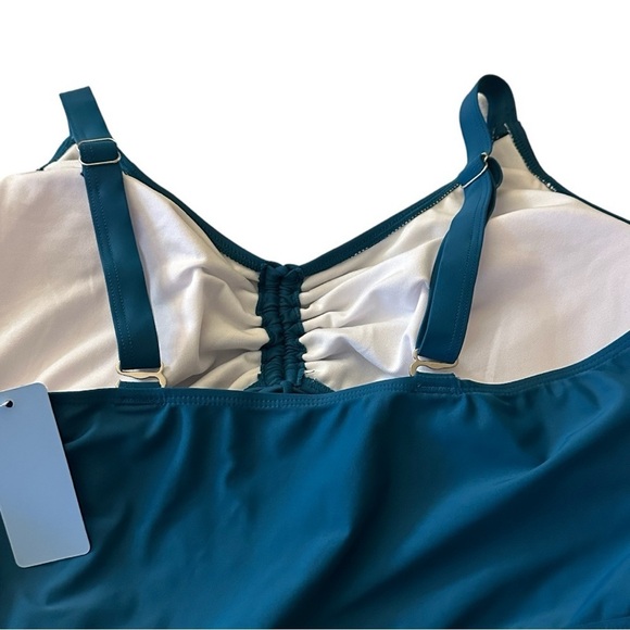 Yonique Chic Teal One-Piece Swimsuit-NWT - Picture 3 of 9